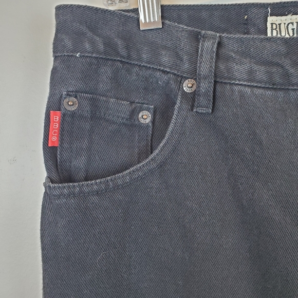 90s VTG Bugle Boy 750 Relaxed Straight Black Denim Jeans Size 34x30 Mens Cotton - Picture 4 of 10